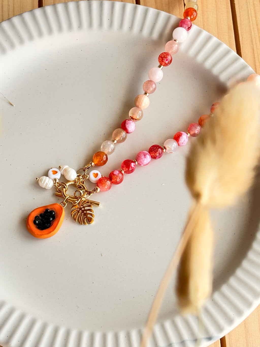 Papaya bloom necklace