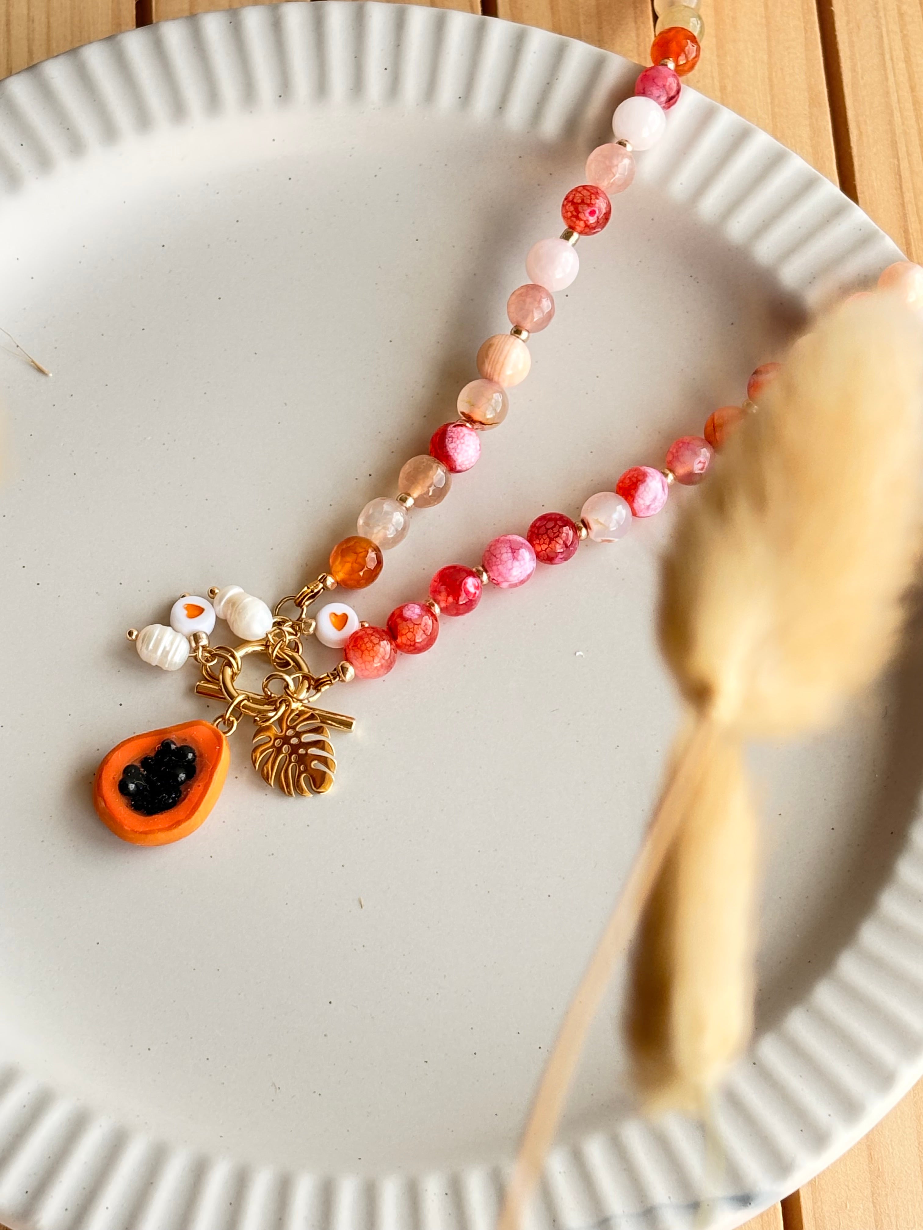 Papaya bloom necklace