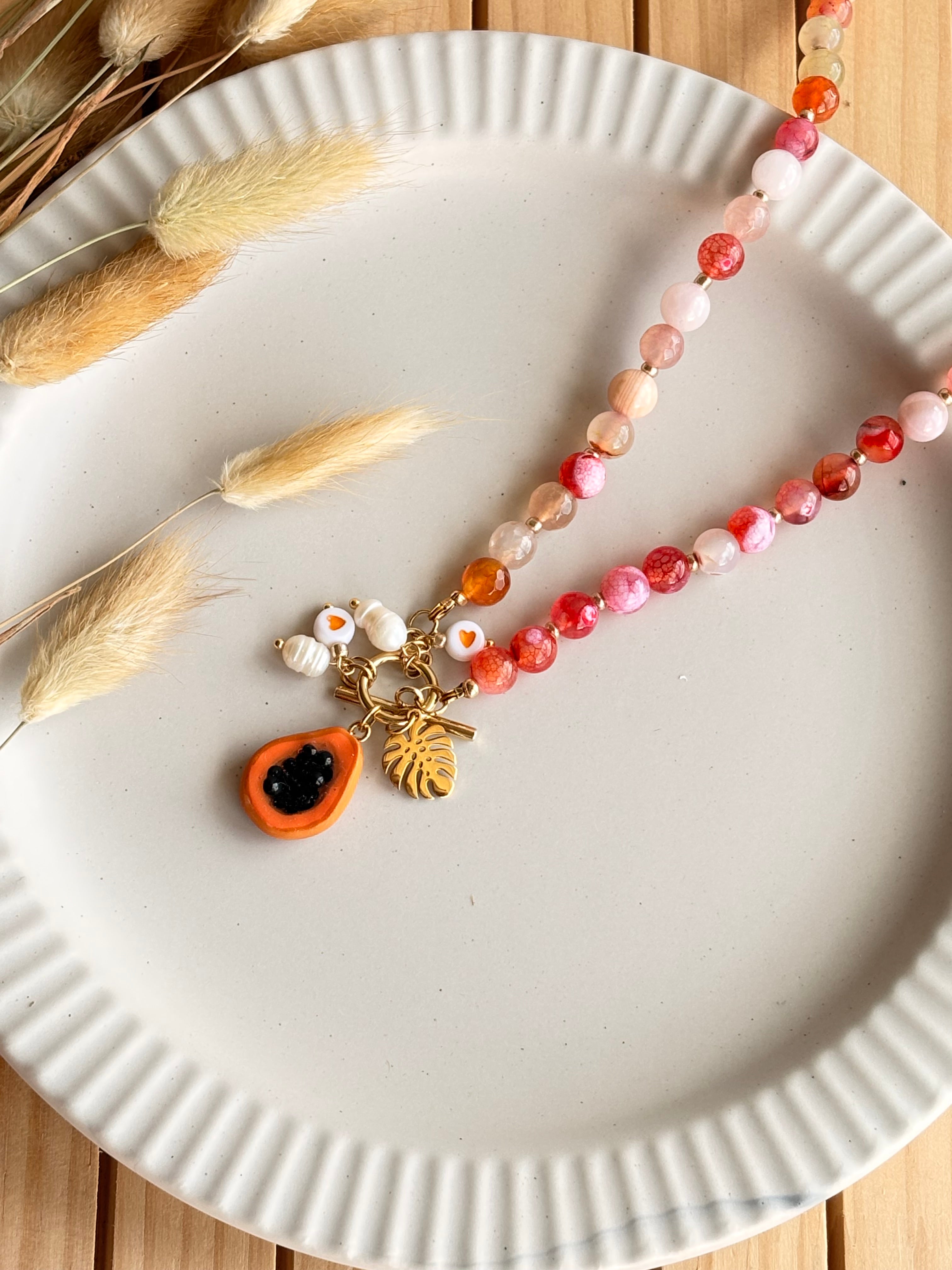 Papaya bloom necklace